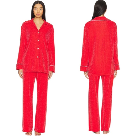 NWT Sleeper Saturn Lurex Pajama Set in Red Size S - Picture 4 of 15